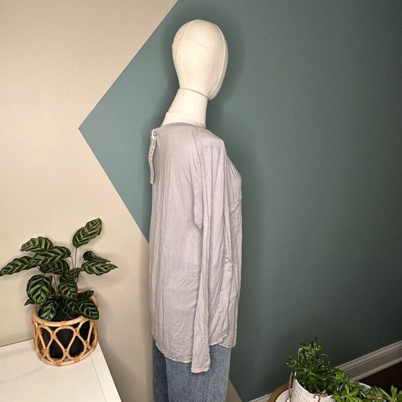 Groceries Apparel Lazy Long Sleeve Tee Sustainable Top Organic Lyocell NWT Small - Picture 4 of 11